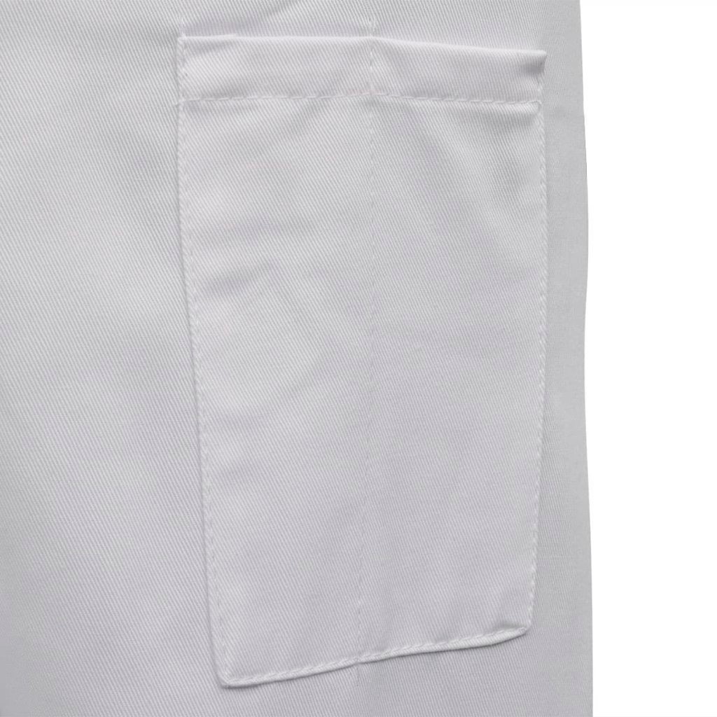 vidaXL Chef Jackets 2 pcs Long Sleeve Size M White